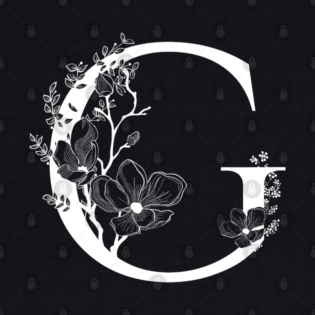 Letter G Monogram - Floral Initial by ZenNature